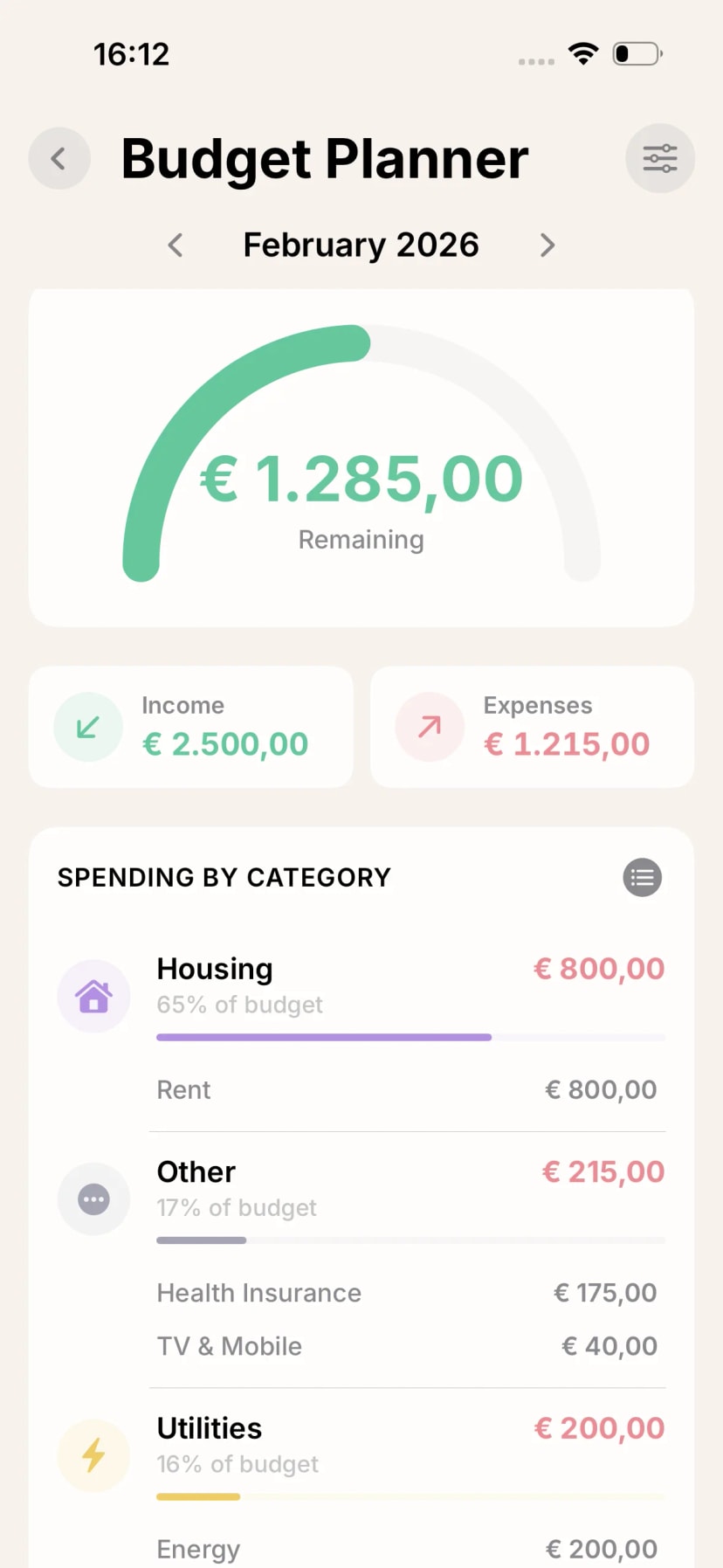 Budget planner