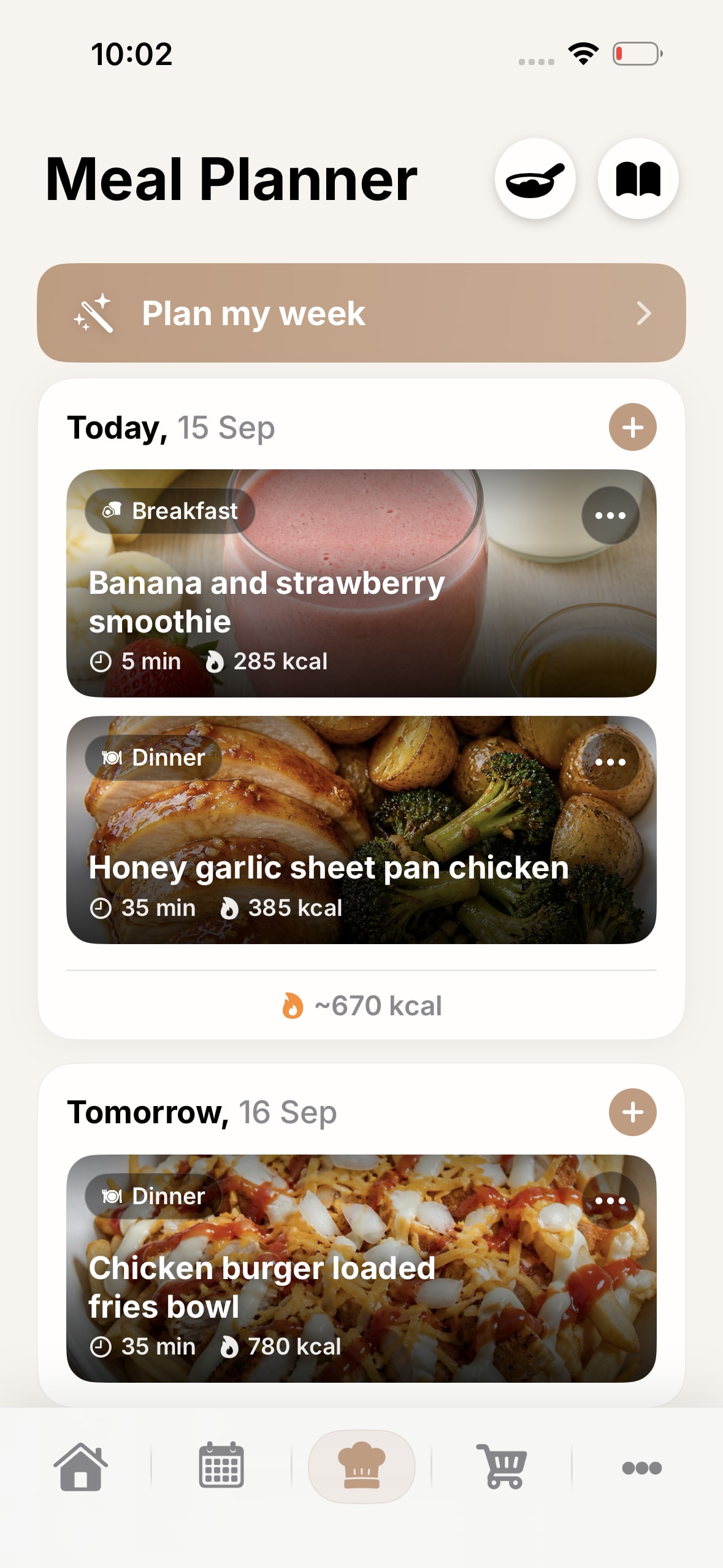 Meal Planner — A look inside the MomPlan app